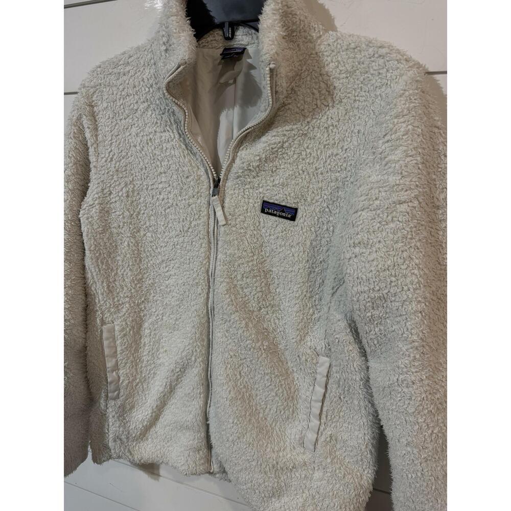 Patagonia Women’s Medium Ivory Sherpa Fleece Full Zip Jacket Sweatshirt - Picture 2 of 3